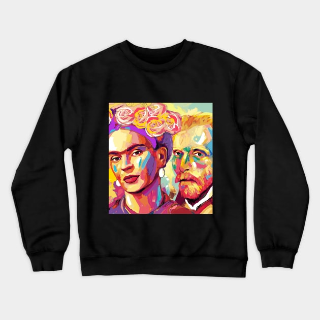 Frida Kahlo and Van Gogh Crewneck Sweatshirt by mailsoncello